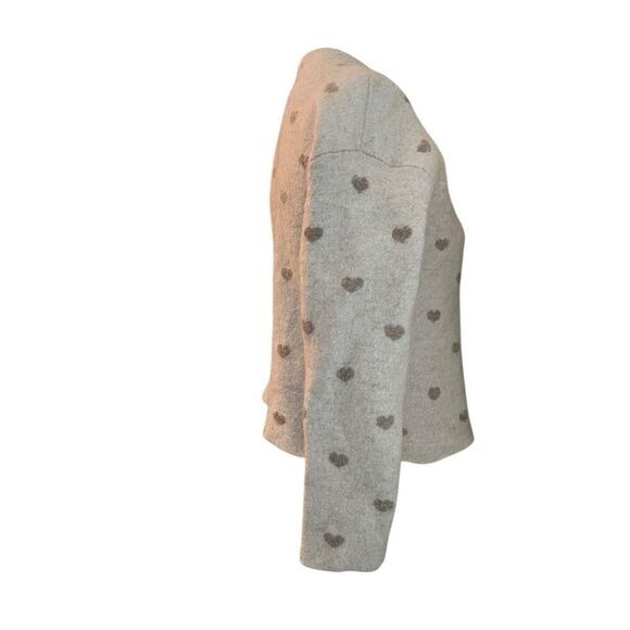 Splendid Ladies Small Gray Heart Sweater Crewneck Cotton Cropped Wool Soft $168 - Picture 3 of 6